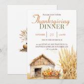 Invitation Automne Étoile d'automne Thanksgiving Dîner Invita (Devant / Derrière)