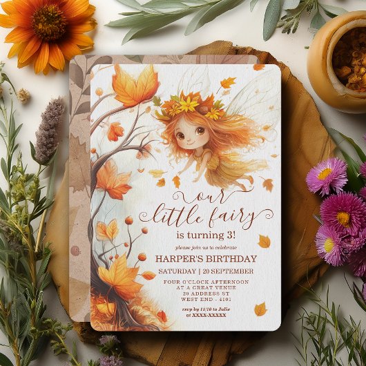Invitation Automne Fairy Woodland Anniversaire
