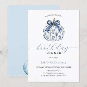 Invitation Automne Femme Citrouille Anniversaire Dîner Invita