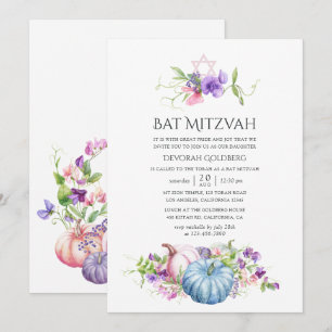 Invitation Automne - Fête florale de Bat Mitzvah