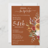 Invitation Automne Feuillage Automne Terracotta Surprise Anni (Devant)