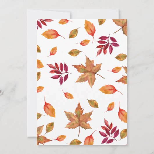Invitation Automne feuillage d'automne Mariée ou jeu de chamb (Dos)