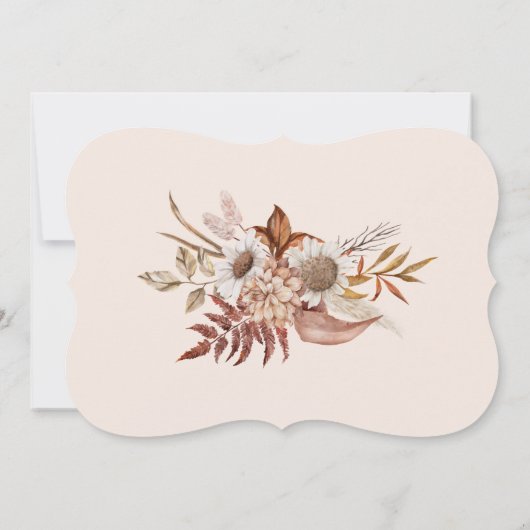 Invitation automne feuillage rustique dîner d'action de grâce (Dos)