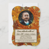 Invitation Automne Feuille d'érable Orange Brown Jaune 2e ann (Dos)