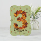 Invitation Automne Feuille d'érable Orange Brown Jaune 3e ann (Debout devant)