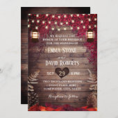 Invitation Automne Feuille rouge Russe Mariage de automne de (Devant / Derrière)