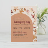 Invitation Automne Feuilles Arch Thanksgiving Dîner Célébrati (Debout devant)