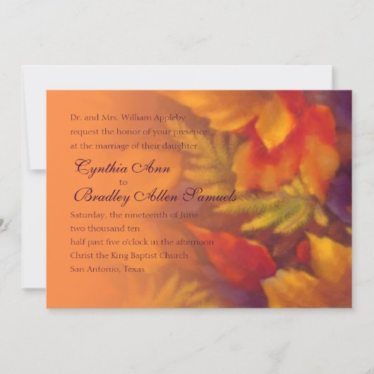 Invitation Automne Feuilles Automne Mariage (Devant)