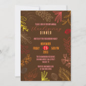 Invitation Automne Feuilles Branches et Berries Thanksgiving (Devant)