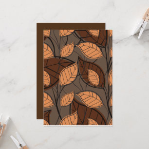 Invitation Automne Feuilles Brown