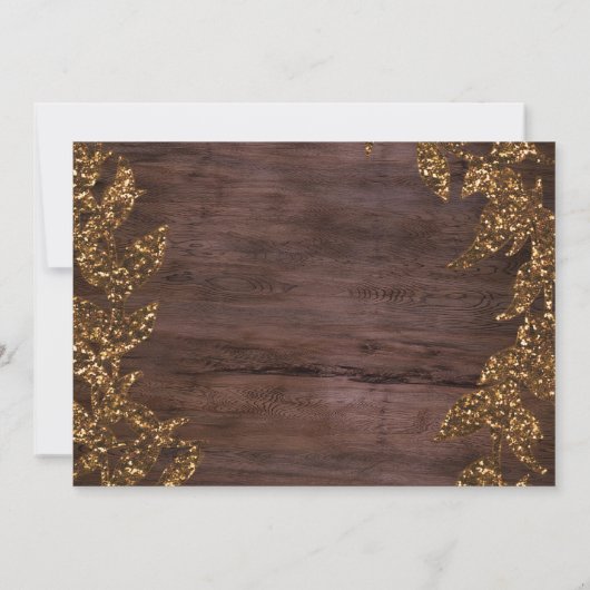 Invitation Automne Feuilles d'automne Faux Gold Sparkam (Dos)