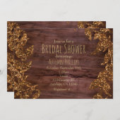 Invitation Automne Feuilles d'automne Faux Gold Sparkam (Devant / Derrière)