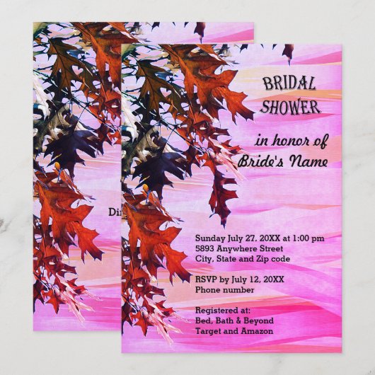 Invitation Automne Feuilles de couleur tourbillon de Fête des (Devant / Derrière)