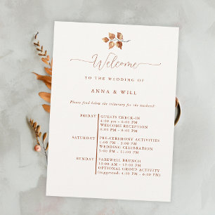 Invitation Automne Feuilles Elégant Boho Mariage de automne I