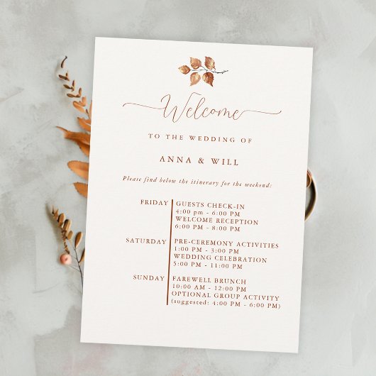 Invitation Automne Feuilles Elégant Boho Mariage de automne I