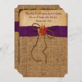 Invitation Automne Feuilles FAUX Burlap, Invite de mariage -  (Devant / Derrière)