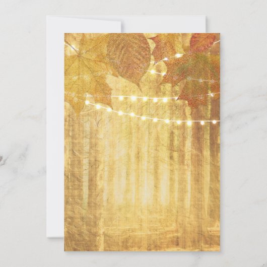 Invitation Automne Feuilles Golden Automne Rustic Woods Invit (Dos)