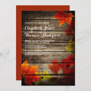 Invitation Automne Feuilles Grange Bois Mariage de automne ru