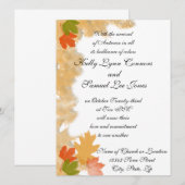 Invitation Automne Feuilles Mariage (Devant / Derrière)