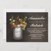 Invitation Automne Feuilles Mason Jar Rustique Mariage Invita (Devant)