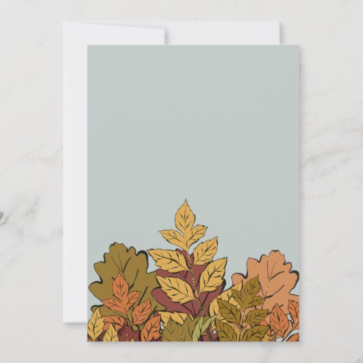 Invitation Automne Feuilles Parapluie Chute en Amour Fête des (Dos)