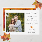 Invitation Automne Feuilles Photo Mariage Enregistrer La Date
