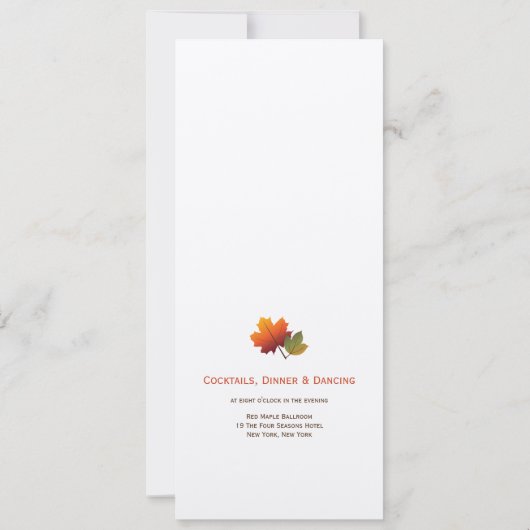 Invitation Automne Feuilles Pop Tree Custom Wedding Invitatio (Dos)