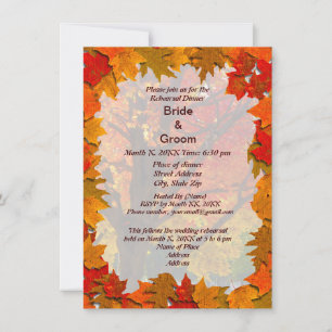 Invitation Automne Feuilles Pré de l'amour Répétition Dîner I