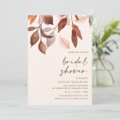 Invitation Automne Feuilles Rouille Brown Orange Fête des mar (Debout devant)