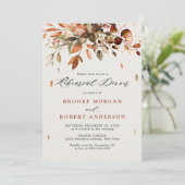 Invitation Automne Feuilles Rustique Pays Dîner De Répétition (Debout devant)