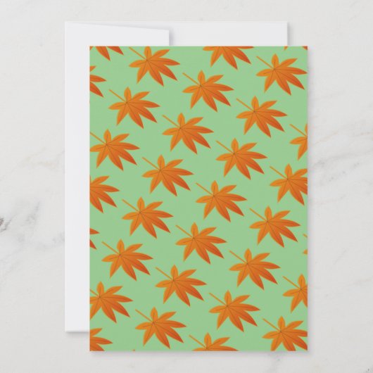 Invitation Automne Feuilles Rustique Sage Automne Mariage Flo (Dos)