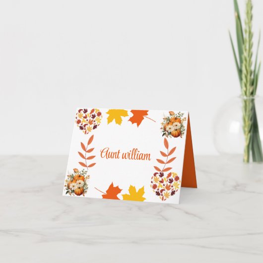 Invitation Automne Feuilles Thankesgiving (Dos)
