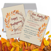 Invitation Automne Feuilles Thanksgiving Dîner Editable