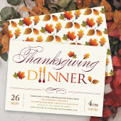 Invitation Automne Feuilles Thanksgiving Dîner Vin & Dine Par
