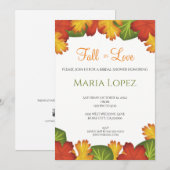 Invitation Automne Feuilles tombent dans la Fête des mariées  (Devant / Derrière)