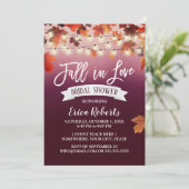 Invitation Automne Feuilles Vin Rouge Chute en Amour Fête des (Debout devant)