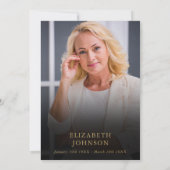 Invitation Automne Fleur Fête De La Vie Photo Funérailles (Dos)