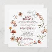 Invitation Automne Fleur sauvage Aquarelle Bébé saupoudrer (Devant / Derrière)