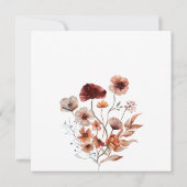 Invitation Automne Fleur sauvage Aquarelle Bébé saupoudrer (Dos)