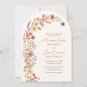 Invitation Automne Fleur sauvage Arc Mariage