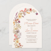 Invitation Automne Fleur sauvage Arc Mariage (Devant / Derrière)