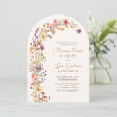Invitation Automne Fleur sauvage Arc Mariage (Debout devant)