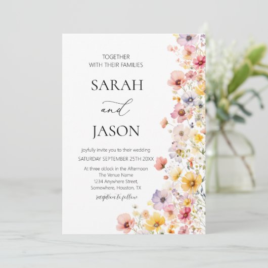 Invitation Automne fleur sauvage automne automne fleurs éléga (Debout devant)