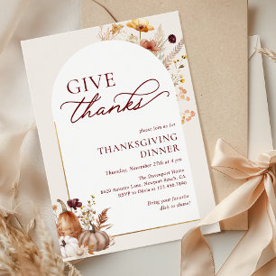 Invitation Automne Fleur sauvage Citrouille Arch Thanksgiving