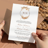 Invitation Automne Fleur sauvage Crest Crest QR Code Mariage