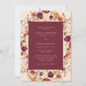 Invitation Automne Fleur sauvage et site photo Mariage d'auto (Devant)