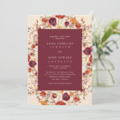 Invitation Automne Fleur sauvage et site photo Mariage d'auto (Debout devant)