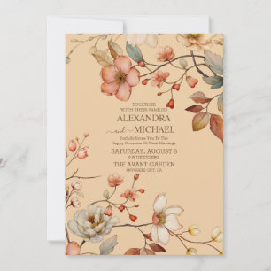 Invitation Automne Fleur sauvage Floral Mariage