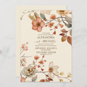 Invitation Automne Fleur sauvage Floral Mariage (Devant / Derrière)