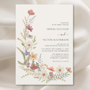 Invitation Automne Fleur sauvage Floral Mariage